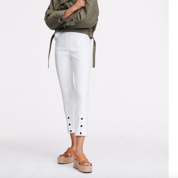 rag & bone Pants - Rag & Bone White Simone Snap Front Pant